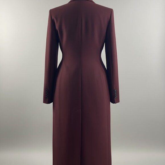 Zara Women's Burgundy Long Coat Size XS New With Tags - Picture 3 of 10
